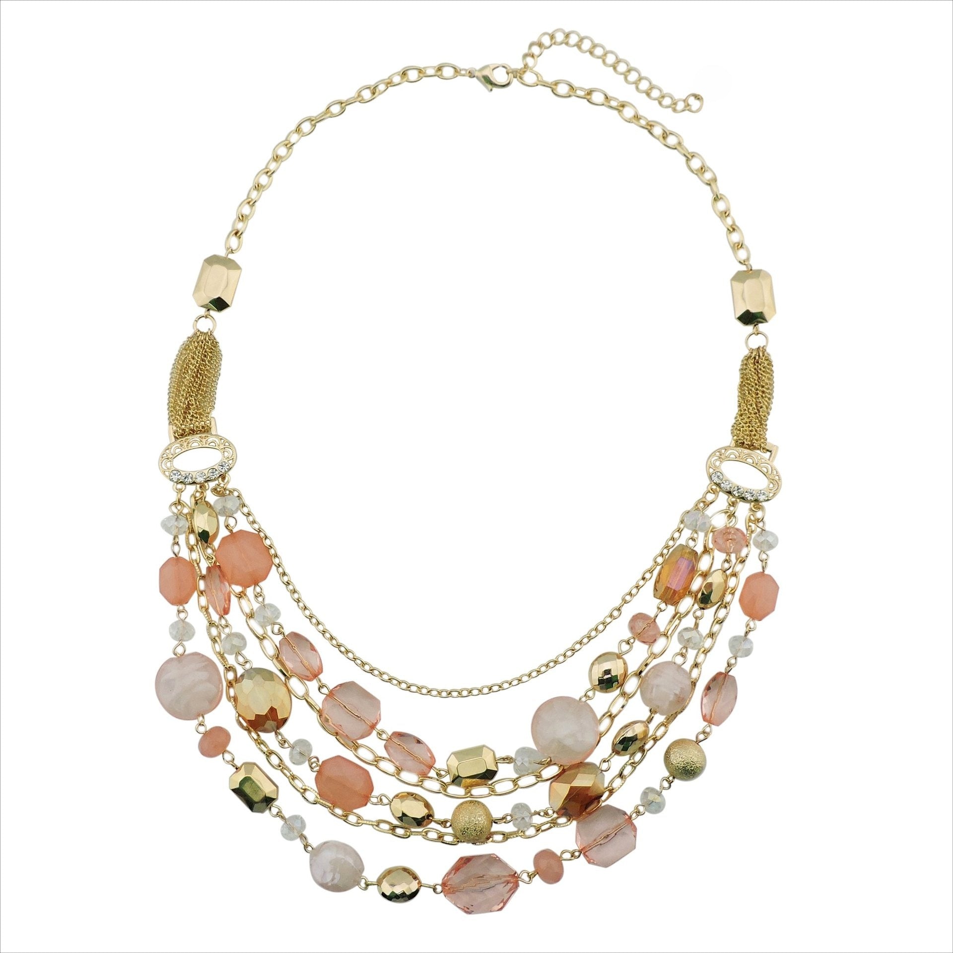 Wholesale Multi-layer Glass Bead Acrylic Necklace